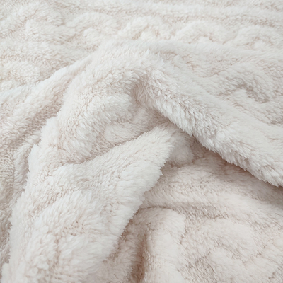 پتوی سفید مخملی Shu Velveteen Fabric 270 GSM Soft Sherpa برای لباس خواب زمستانی