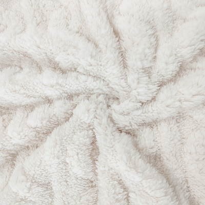 پتوی سفید مخملی Shu Velveteen Fabric 270 GSM Soft Sherpa برای لباس خواب زمستانی
