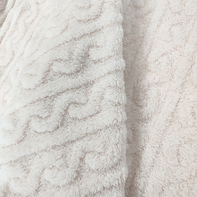 پتوی سفید مخملی Shu Velveteen Fabric 270 GSM Soft Sherpa برای لباس خواب زمستانی